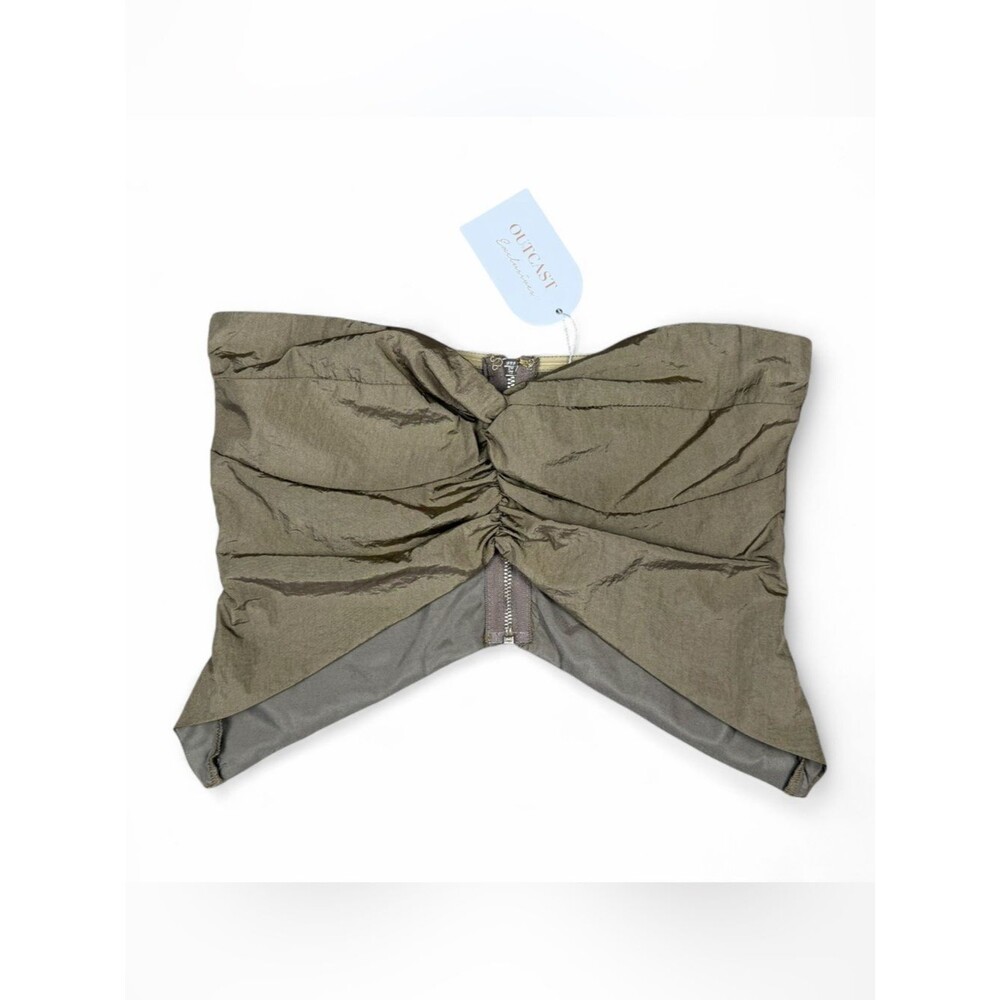 Outcast Clothing Aces Cargo Strapless Crop Top NWT Size Small Mocha